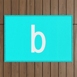 LETTER b (WHITE-CYAN) Outdoor Rug