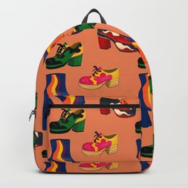  seventies shoes- orange background Backpack