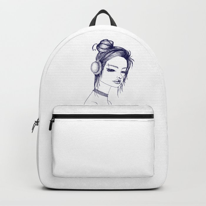Suicide Girl Sketch Backpack By Chloesillustrations Society6,How To Draw A Girl Full Body With Clothes