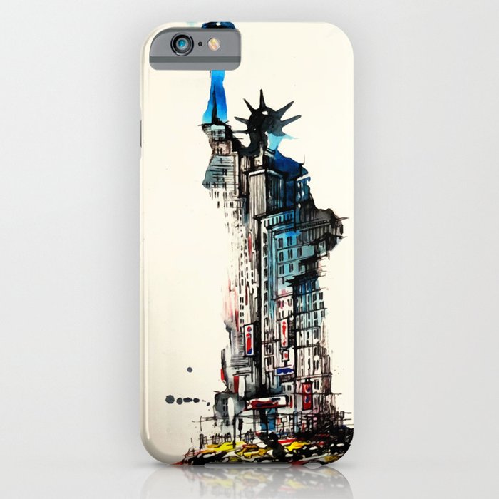 Vintage Liberty New York City Travel Love Watercolor iPhone Case