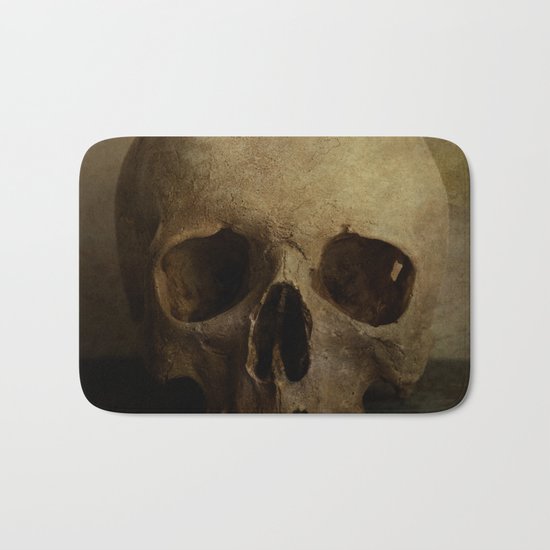 Male skull in retro style Bath Mat
