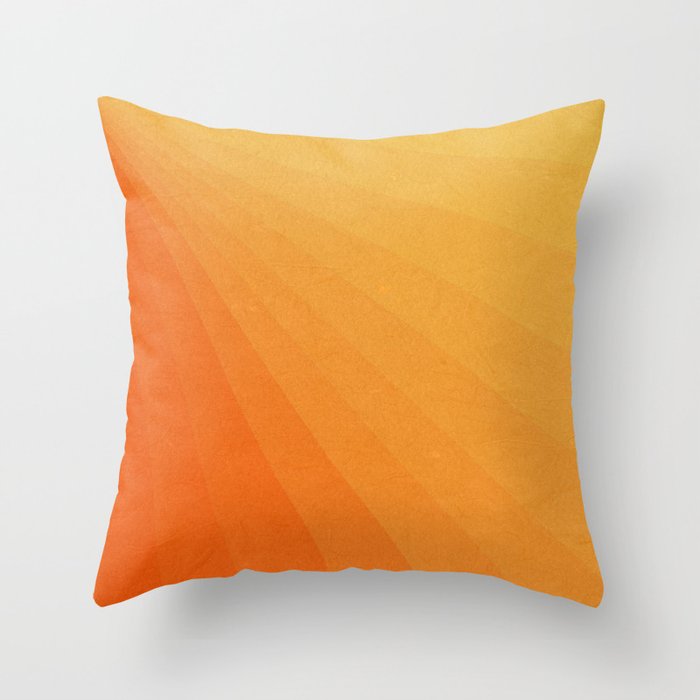 Shades of Sun - Line Gradient Pattern between Light Orange and Pale Orange Throw Pillow