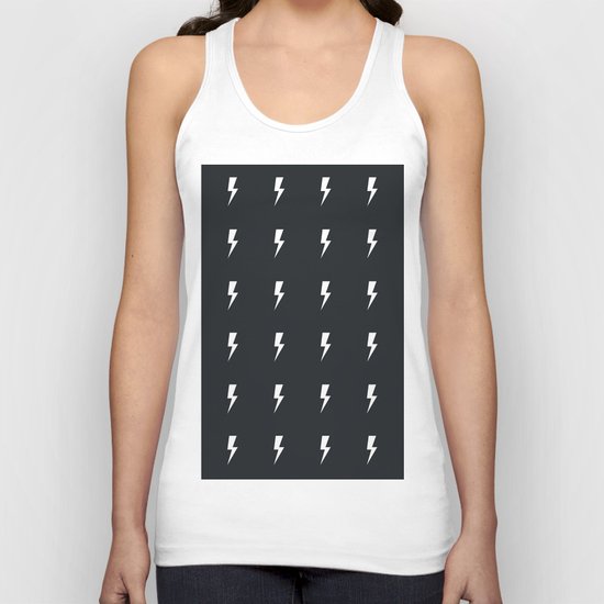 Lightning on black Unisex Tank Top