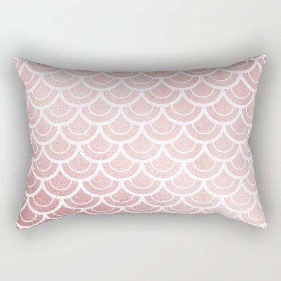 Simply Mermaid in Rose Gold Sunset Rectangular Pillow