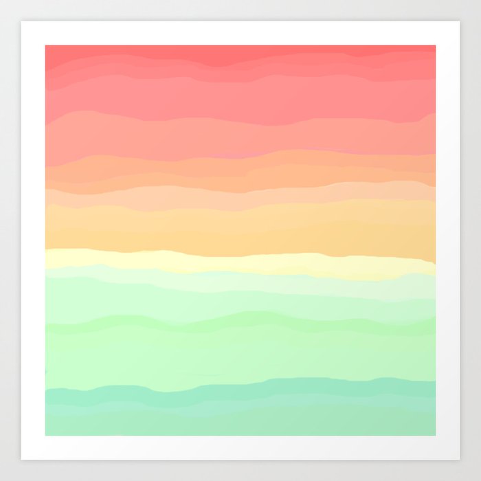 Ice Cream Pastel Rainbow Art Print By Katherinefriesen Society6