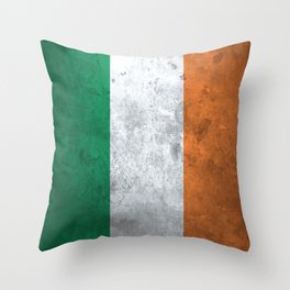 Distressed Irish Flag Throw Pillow