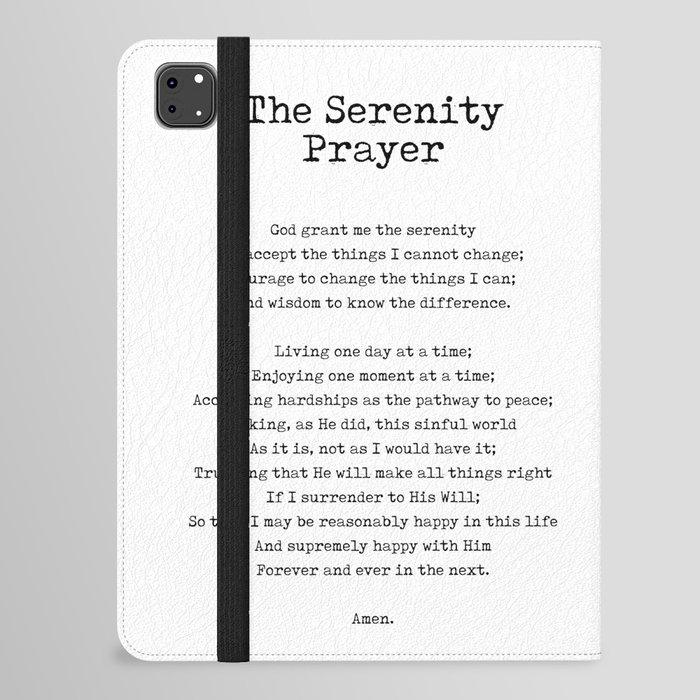 The Serenity Prayer - Reinhold Niebuhr Poem - Literature - Typewriter Print 2 iPad Folio Case