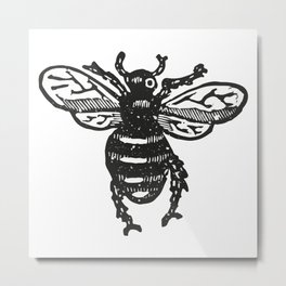 Bee Metal Print | Blackandwhite, Abeille, Honig, Biene, Honey, Bee, Painting, Bandw, Abeja 