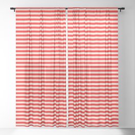 [ Thumbnail: Beige and Red Colored Lines Pattern Sheer Curtain ]