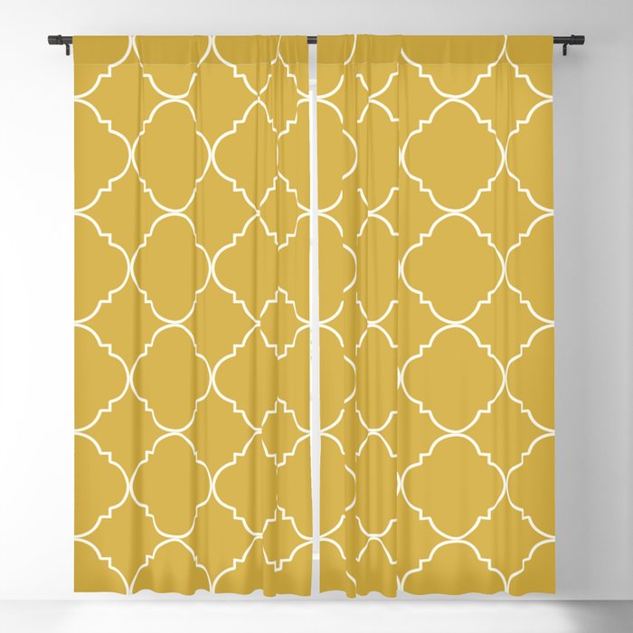 Yellow Mustard Sunshine Moroccan Persian Spring Summer Blackout Curtain ...