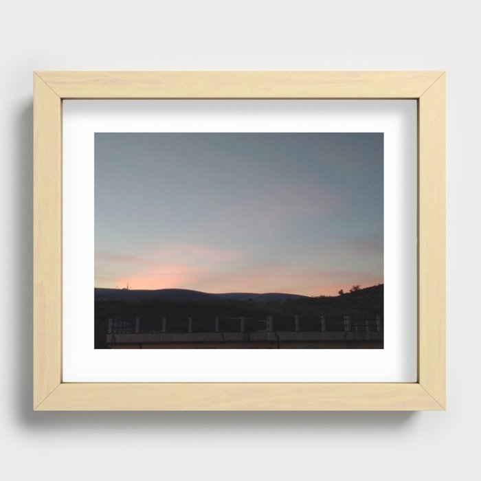 Sunset on the mountains Recessed Framed Print