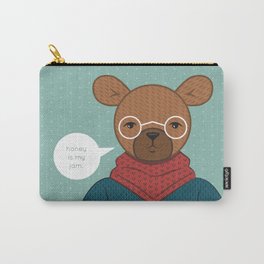 "Honey is my Jam" Hipster Bear Carry-All Pouch