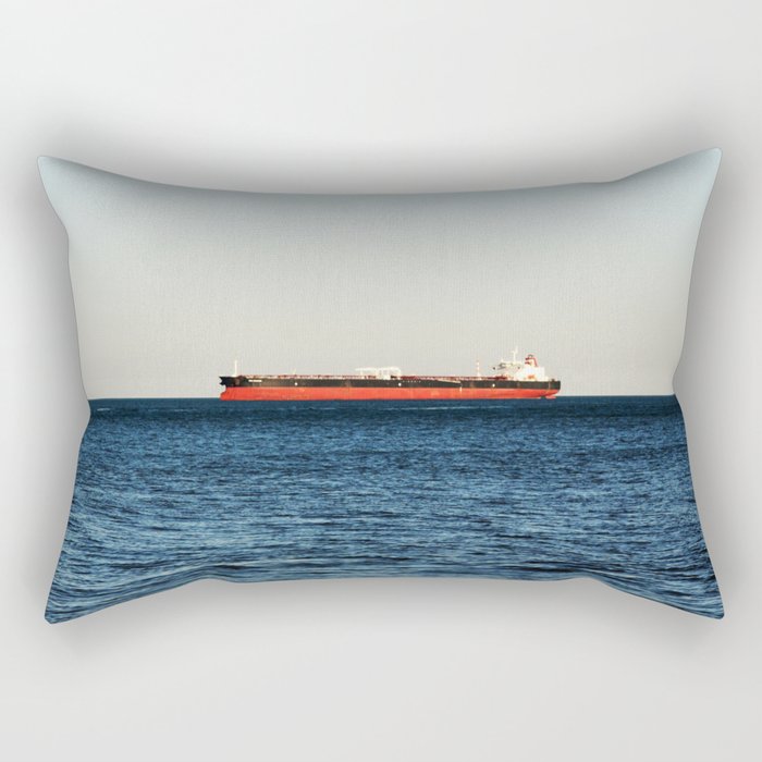 Cargo Ship Seascape Rectangular Pillow