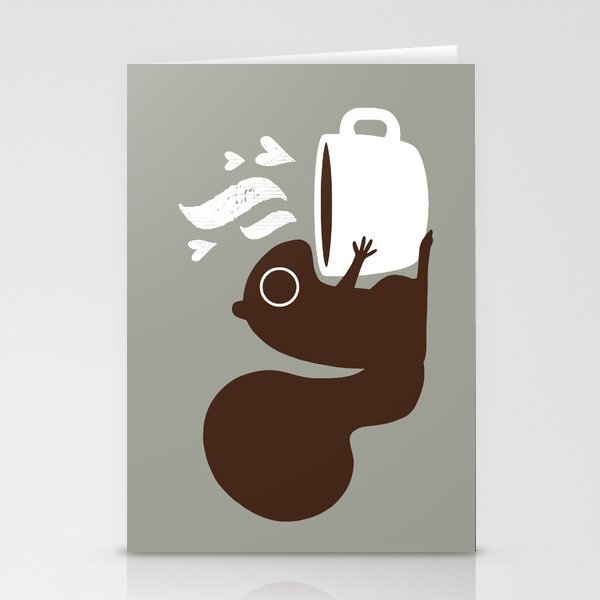 Squirrel Coffee Lover | Cute Woodland Animal Stationery Cards