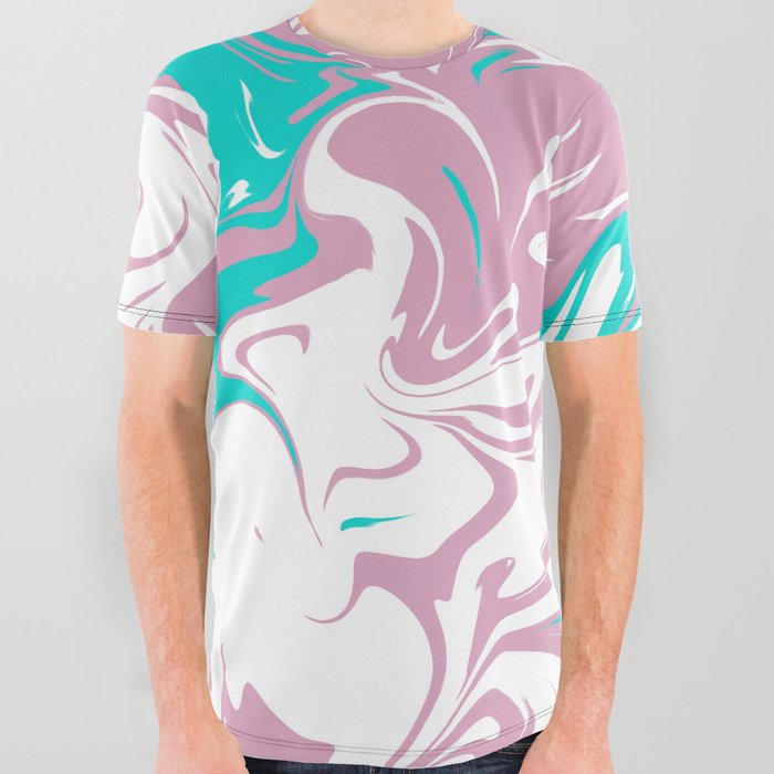 Trans Pride Marbled All Over Graphic Tee