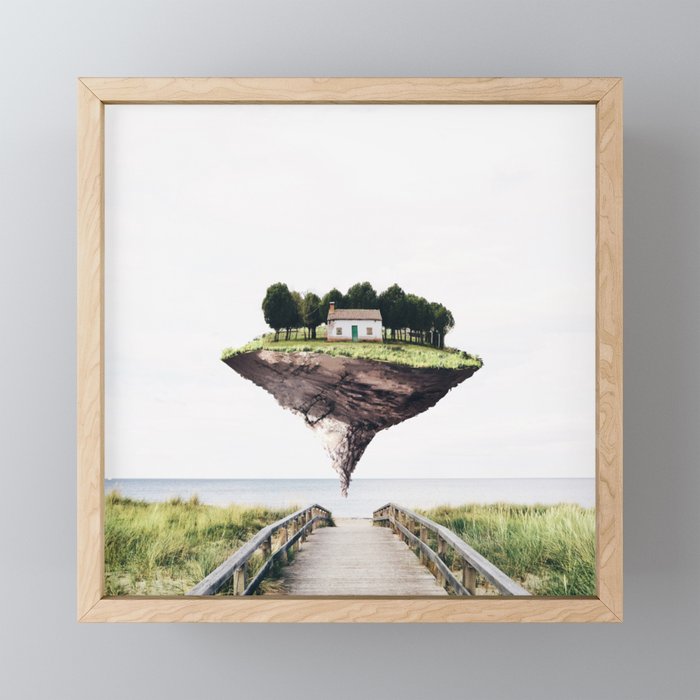 Floating Island Framed Mini Art Print