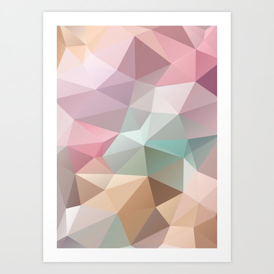 Abstract triangles polygonal pattern Art Print