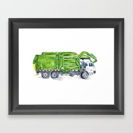 Garbage truck print Trash truck Framed Art Print