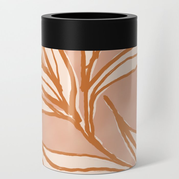 Pastel Terracotta Abstract Plants Can Cooler