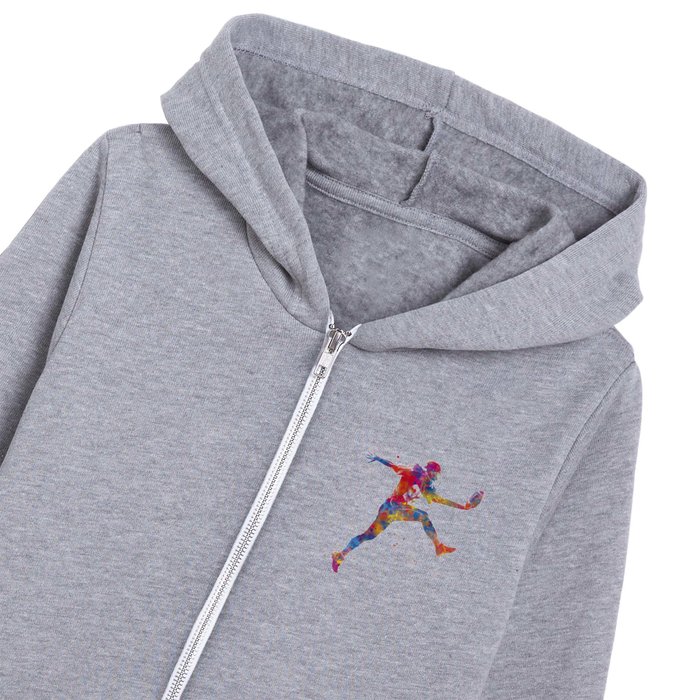 American football player in watercolor Kids Zip Hoodie