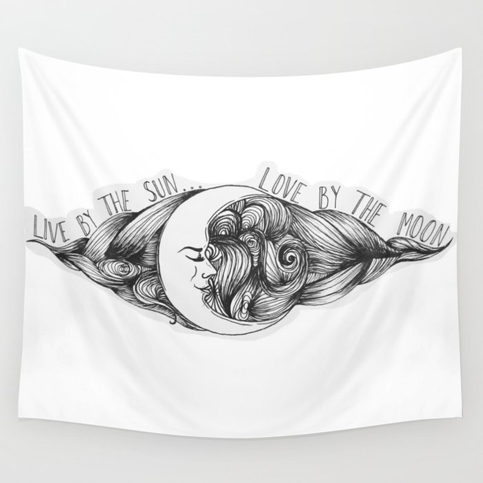 Live By The Sun Love Moon Wall Tapestry Ashleyroseart Live By The Sun Love Moon Wall Tapestry