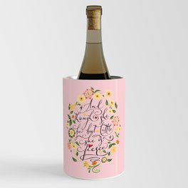 And though she be but little she is fierce (Floral MK BlackText) Wine Chiller