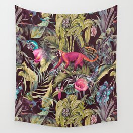 Fantasy in the nocturnal tropical jungle Wall Tapestry