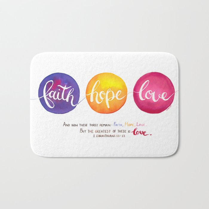 Faith, Hope, Love Bath Mat