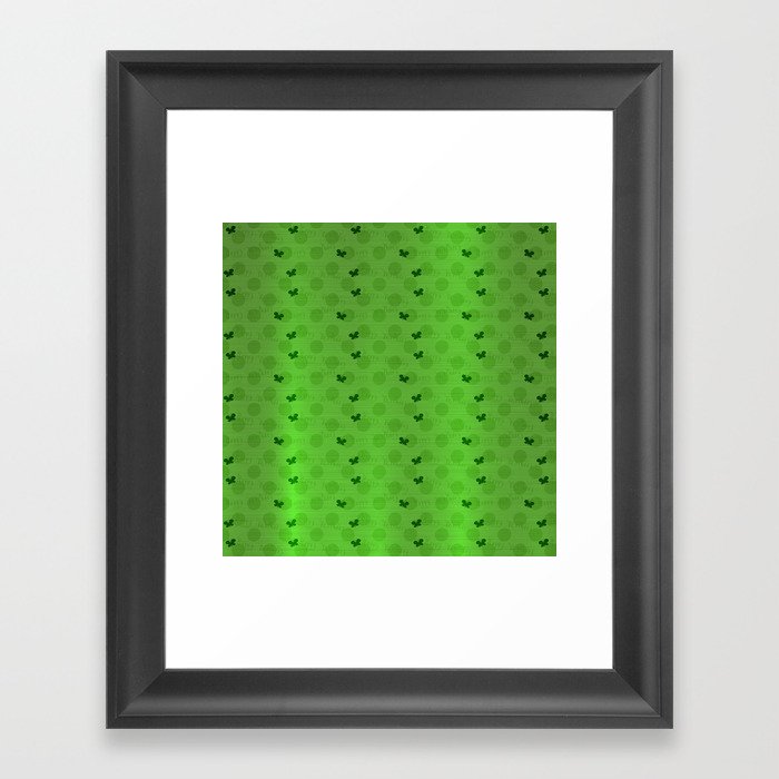 Green Silk Metallic Butterfly Modern Collection Framed Art Print