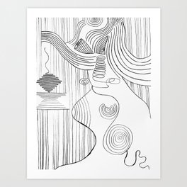 Abstract Line Lady Art Print