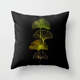 Ginkgo Fan Leaf Art #12 Throw Pillow