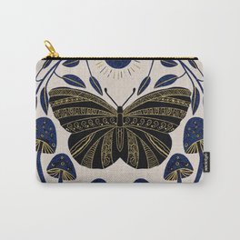 Bohemian Butterfly and Mushroom Illustration Carry-All Pouch