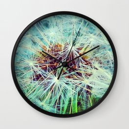 Dandelion in Turquoise Wall Clock