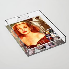 Bette Davis Collage Portrait Acrylic Tray