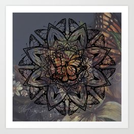 Butterfly mandala Art Print