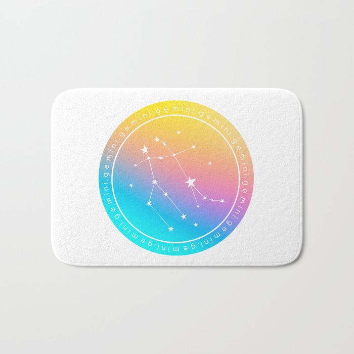 Gemini Zodiac | Rainbow Circle Bath Mat