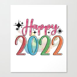 Happy New Year 2022 Vintage New Years Eve Party Graphic Design Digital Graphite New Year2022 New Year's New Years Eve Party Funny New Year Holidays & Events US Holidays  Canvas Print