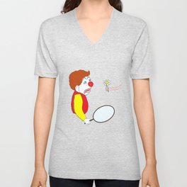 The Clown and the Flower V Neck T Shirt