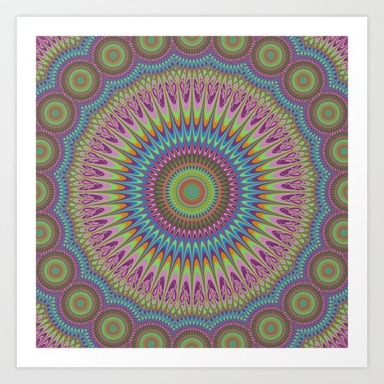 Psychedelic mandala Art Print