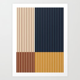 Color Block Line Abstract XIII Art Print