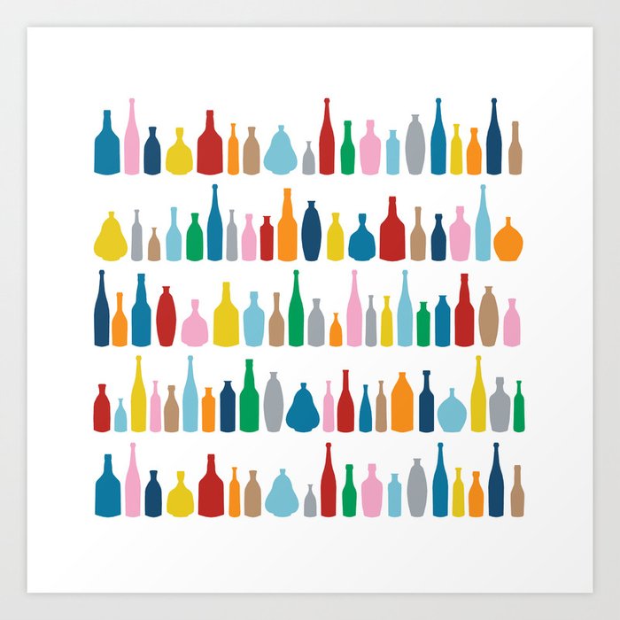 Bottles Multi Art Print