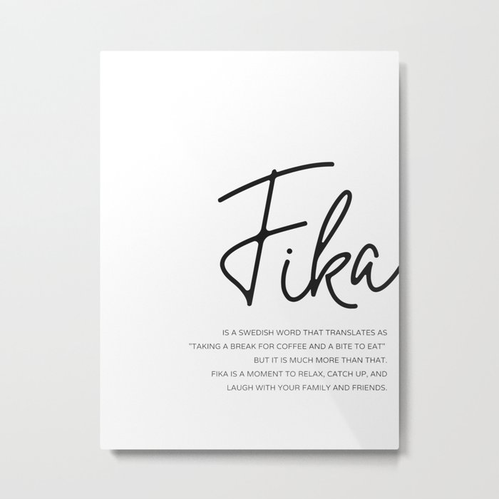 Fika Love Definition Metal Print