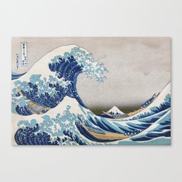 Under the Wave off Kanagawa - The Great Wave - Katsushika Hokusai Canvas Print