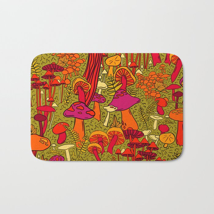 Mushrooms in the Forest Bath Mat