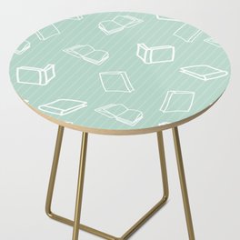 Hand Drawn Pattern with Books Side Table