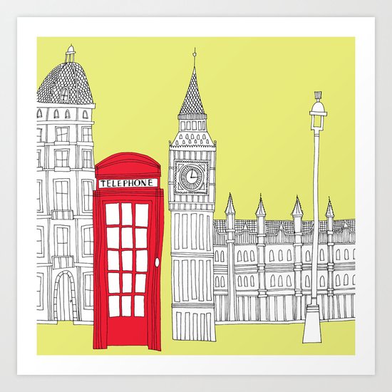 Capital Icons III // London Red Telephone Box Art Print
