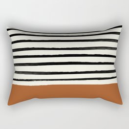 Burnt Orange x Stripes Rectangular Pillow