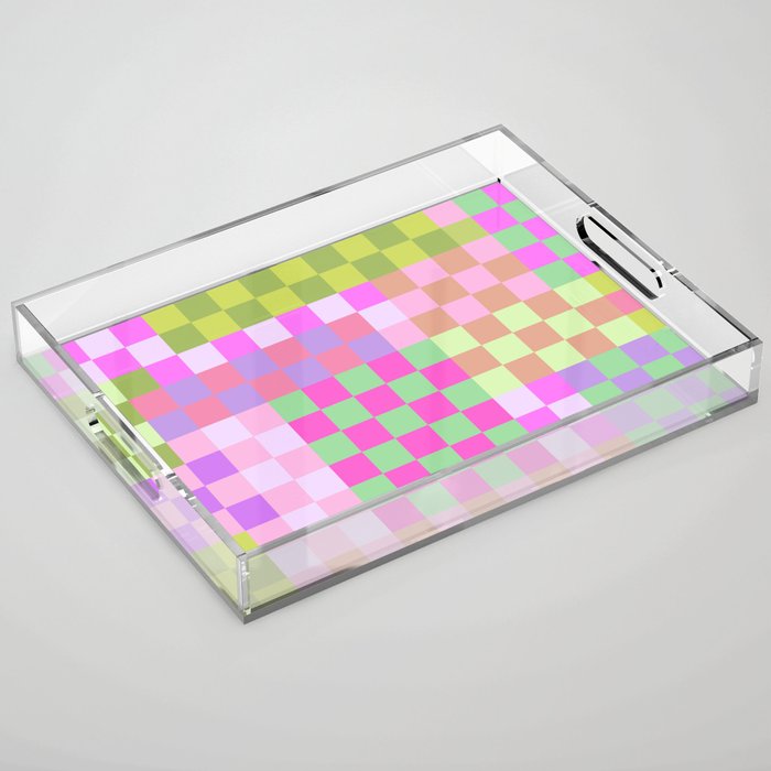 Cheerful Checks // Pink Lemonade Acrylic Tray