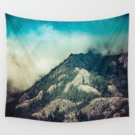 Cloudy Mountain Ridge Wall Tapestry