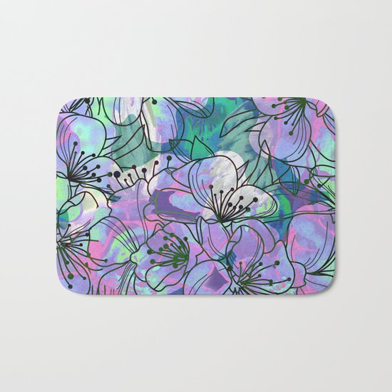 Little Purple Flowers Bath Mat